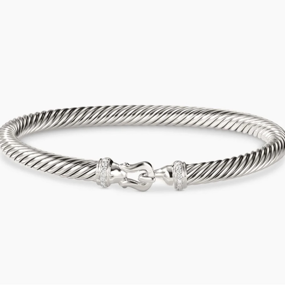 Buckle Classic Cable Bracelet
Sterling Silver with Diamonds, 5mm